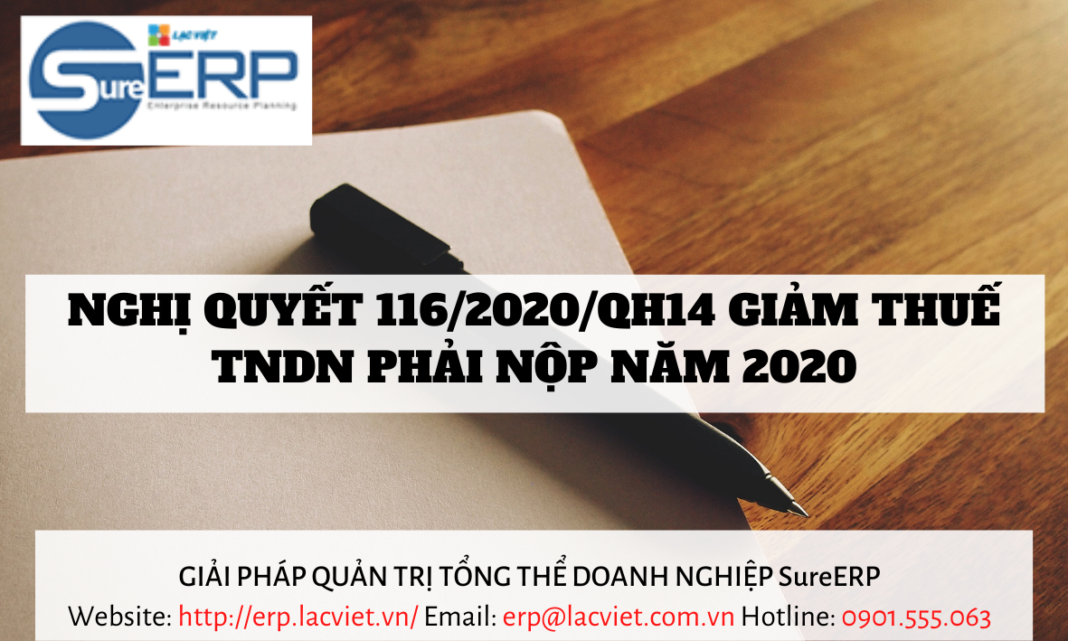 Nghị quyết 116/2020/QH14 Giảm thuế TNDN phải nộp năm 2020